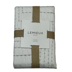 Lemieux Et Cie Mondoro Pillow Sham Standard White Stitched Clean Minimalist